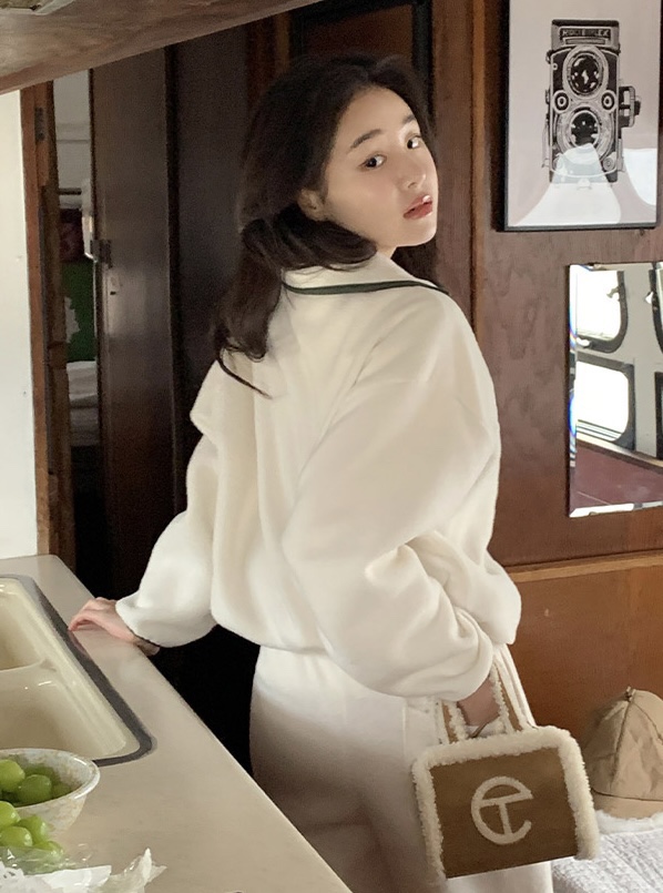 WOOD東大門㊣直郵女士新款熱賣25秋冬休閑人氣衛衣抓絨拉鏈WOOD衛衣