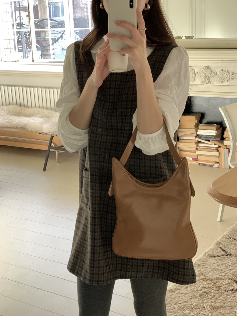 FRILL-T東大門㊣實拍女裝新款職業推薦連衣裙不含內搭格子FRILL-T連衣裙