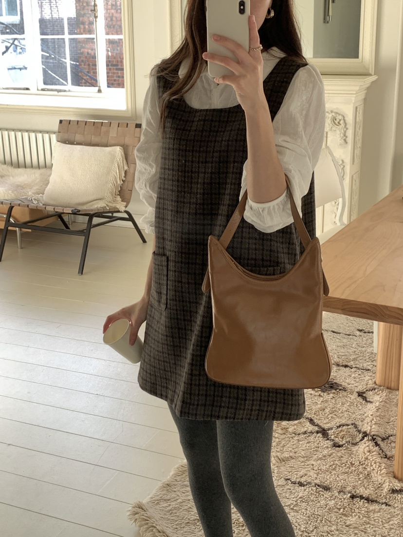 FRILL-T東大門㊣實拍女裝新款職業推薦連衣裙不含內搭格子FRILL-T連衣裙