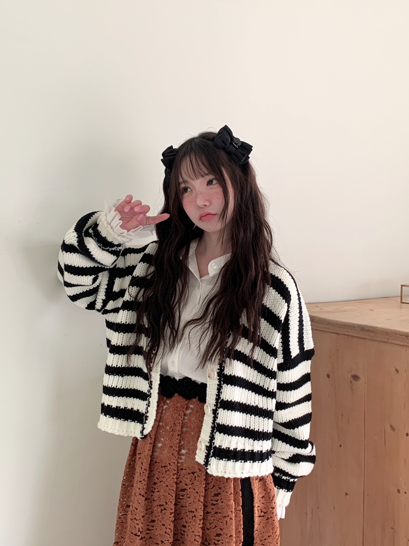 MAISONDEGLORY韓國直郵㊣女裝新品休閑推薦針織衫奶油色羊毛衫MAISON DE GLORY針織衫