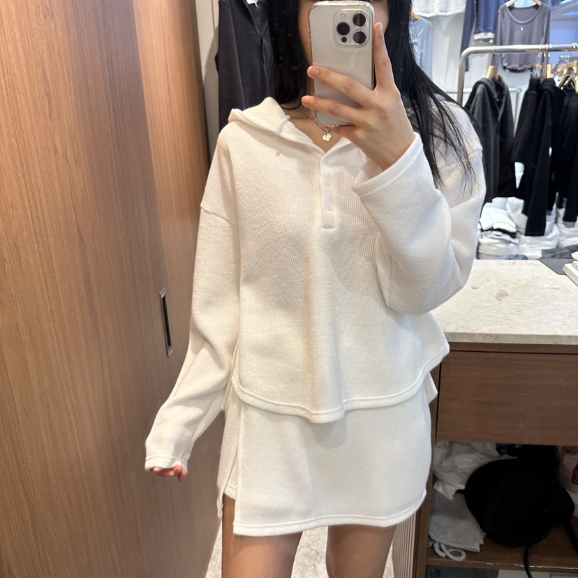 ON THE MODE東大門㊣代購女士新款職業休閑25秋冬長袖T恤紐扣ON THE MODE長袖T恤