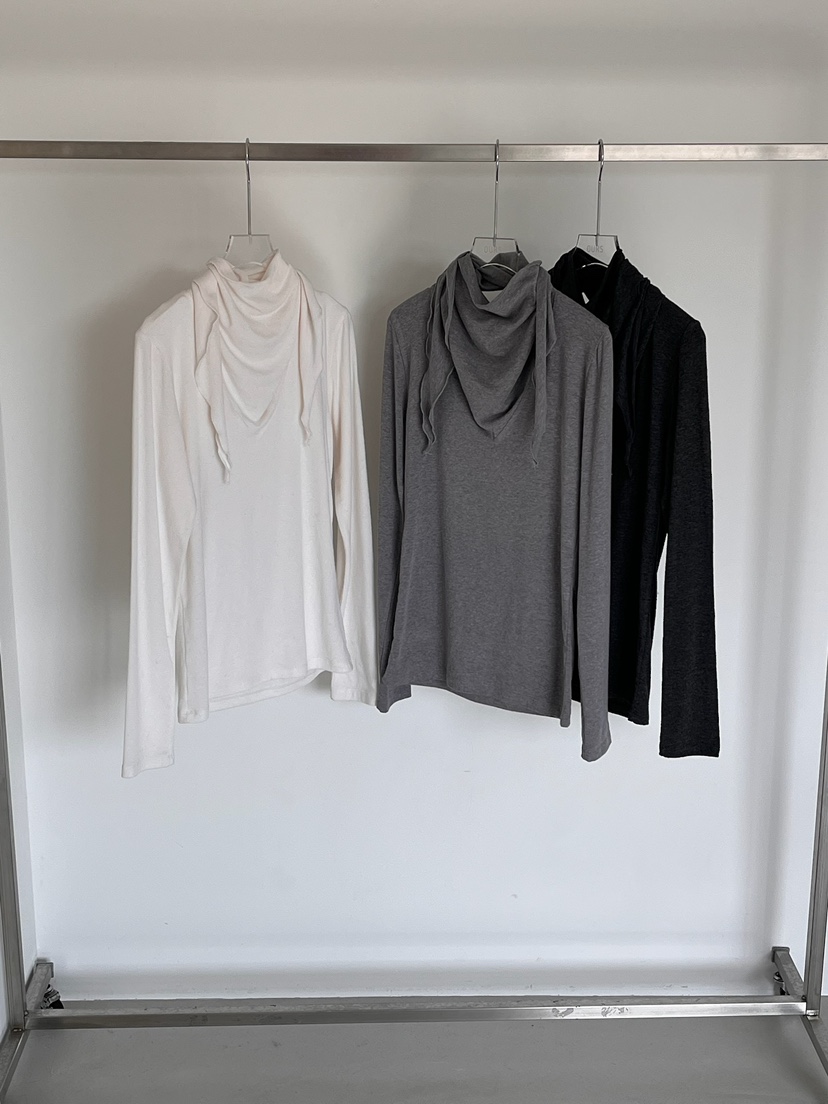 OURS韓國直郵㊣女士新品人氣時尚職業25秋冬休閑長袖T恤圍巾OURS長袖T恤