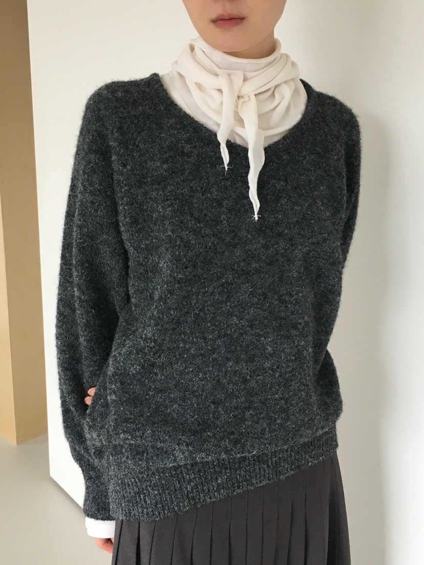 OURS韓國直郵㊣女士新品人氣時尚職業25秋冬休閑長袖T恤圍巾OURS長袖T恤