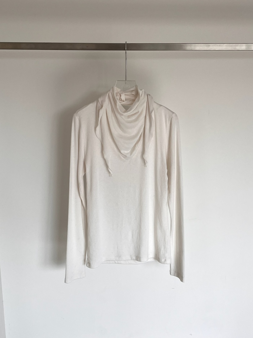 OURS韓國直郵㊣女士新品人氣時尚職業25秋冬休閑長袖T恤圍巾OURS長袖T恤圖色1