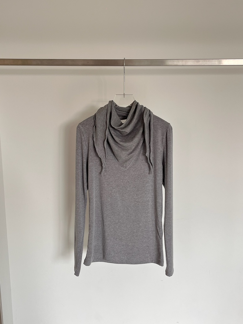 OURS韓國直郵㊣女士新品人氣時尚職業25秋冬休閑長袖T恤圍巾OURS長袖T恤圖色2