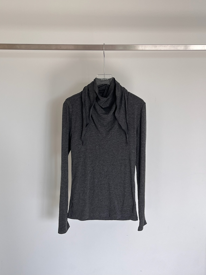 OURS韓國直郵㊣女士新品人氣時尚職業25秋冬休閑長袖T恤圍巾OURS長袖T恤圖色3