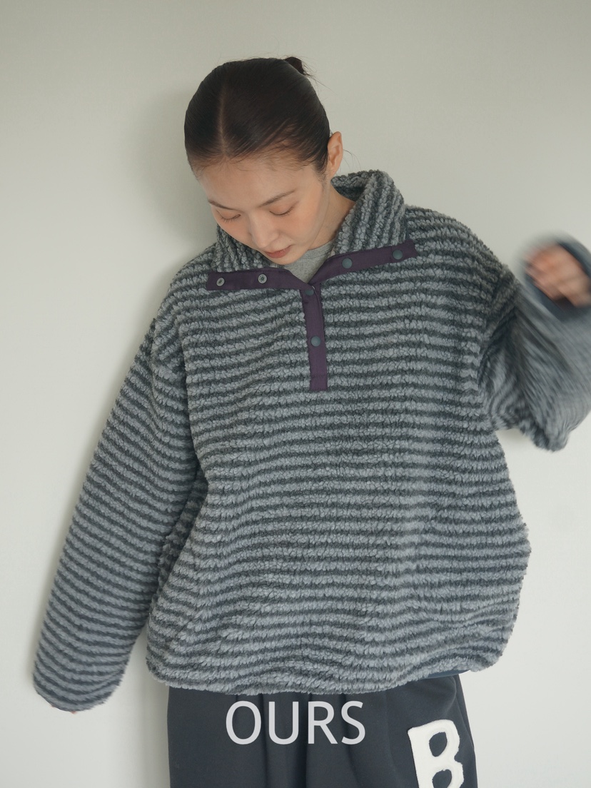 OURS韓國代購㊣女裝新款時尚熱賣職業25秋冬推薦休閑衛衣條紋OURS衛衣