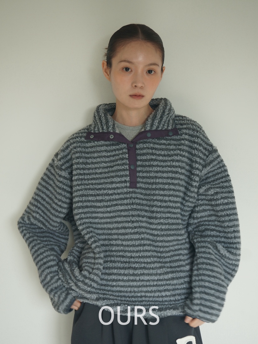 OURS韓國代購㊣女裝新款時尚熱賣職業25秋冬推薦休閑衛衣條紋OURS衛衣