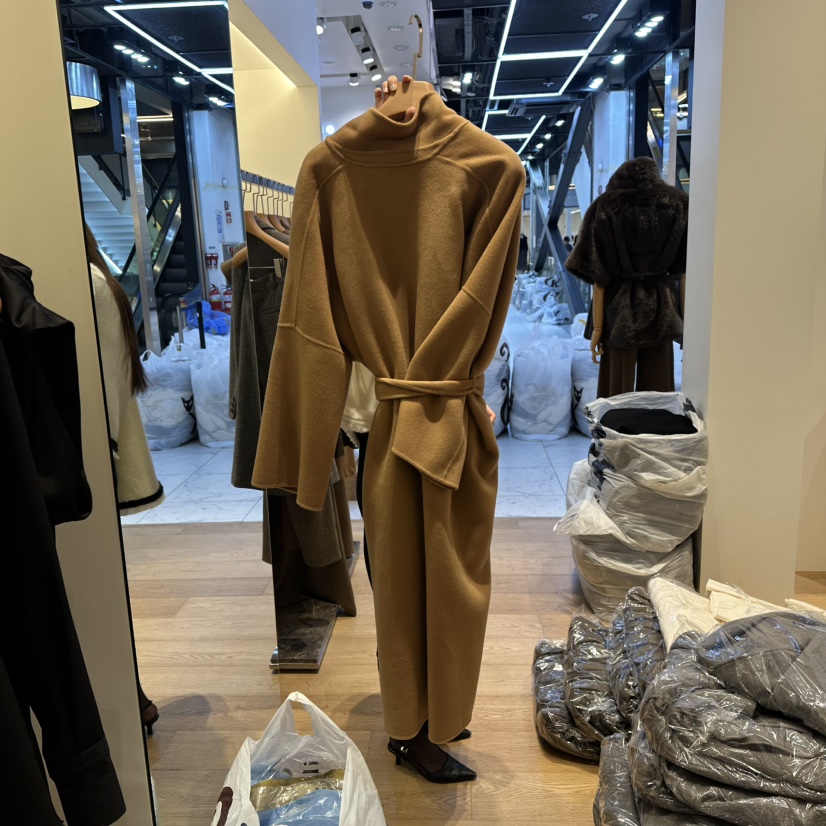 VAN NZILL東大門㊣實拍女士新款職業推薦中長款大衣含腰帶VAN NZILL中長款大衣