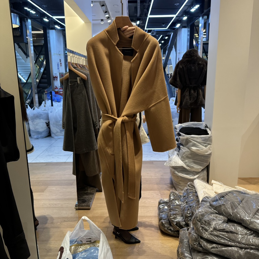 VAN NZILL東大門㊣實拍女士新款職業推薦中長款大衣含腰帶VAN NZILL中長款大衣圖色1