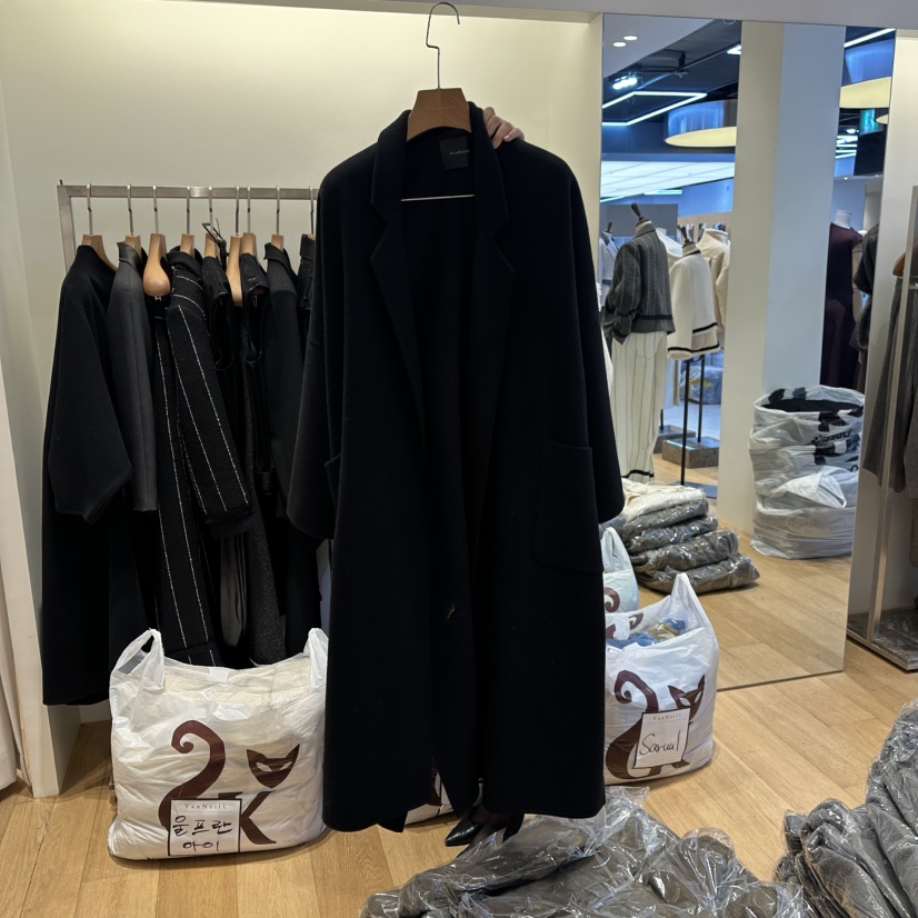 VAN NZILL東大門㊣實拍女士新款職業推薦中長款大衣含腰帶VAN NZILL中長款大衣圖色2