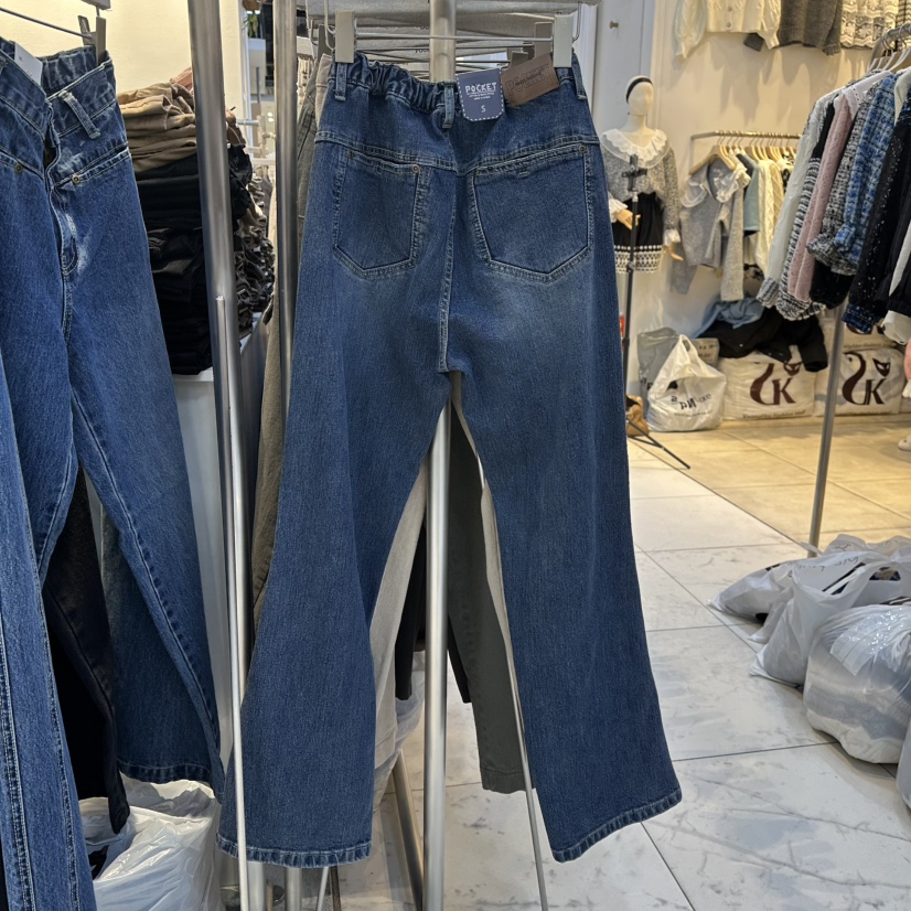 POCKET-Q韓國代購㊣女士新款熱賣人氣時尚25秋冬職業牛仔褲POCKET-Q牛仔褲