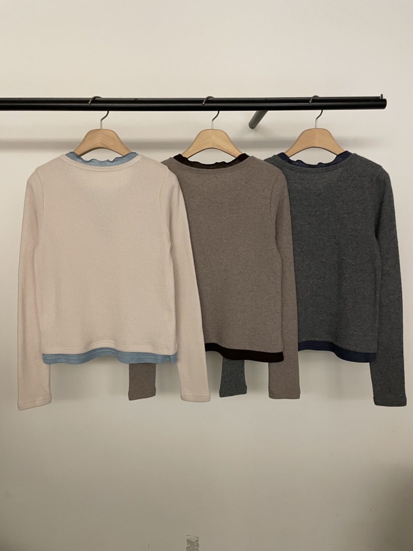 BOLD-A韓國代購㊣女裝新款熱賣推薦時尚休閑職業人氣長袖T恤RE BOLD長袖T恤