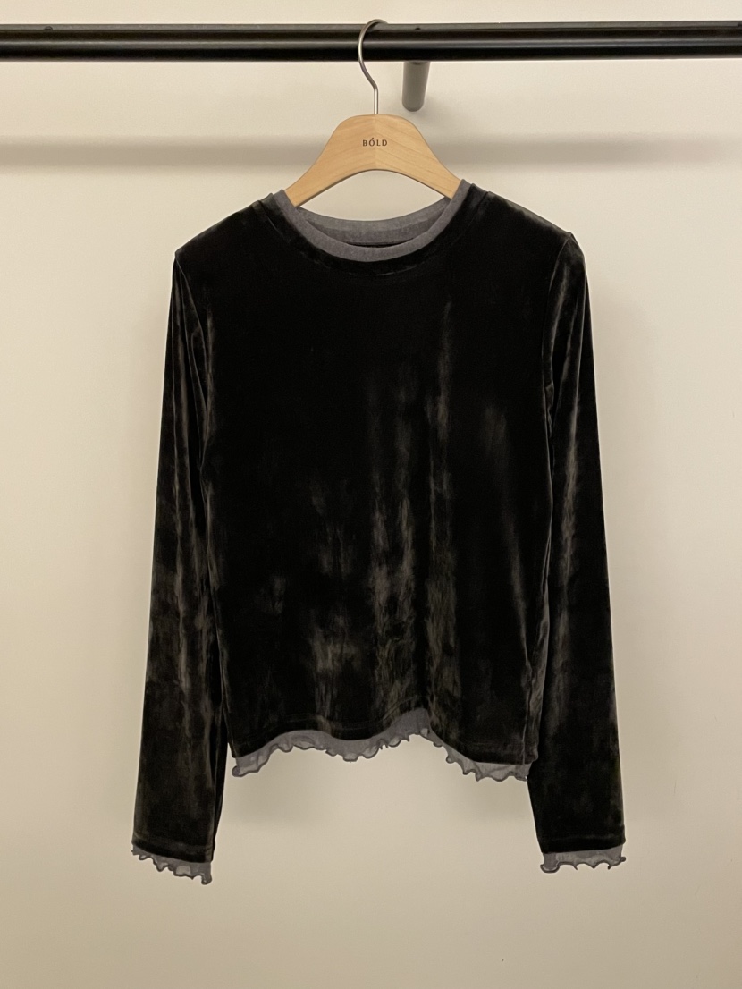 BOLD-A韓國直郵㊣女士新款25秋冬休閑推薦人氣長袖T恤天鵝絨RE BOLD長袖T恤圖色3