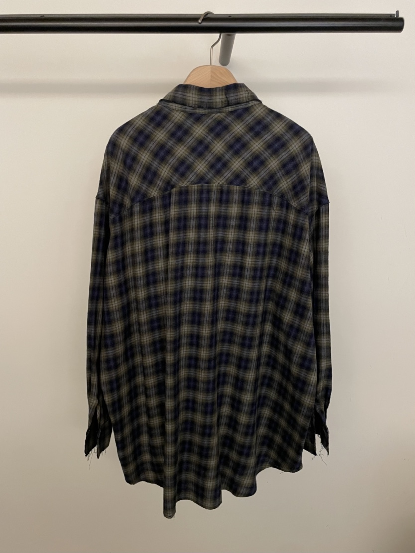 BOLD-A韓國代購㊣女士新款時尚休閑推薦襯衫蕾絲衫復古格紋RE BOLD襯衫/蕾絲衫