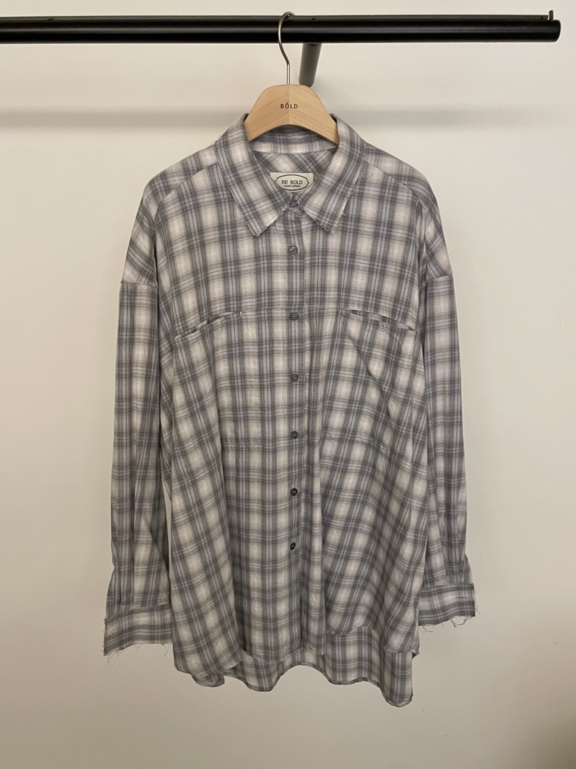 BOLD-A韓國代購㊣女士新款時尚休閑推薦襯衫蕾絲衫復古格紋RE BOLD襯衫/蕾絲衫圖色1