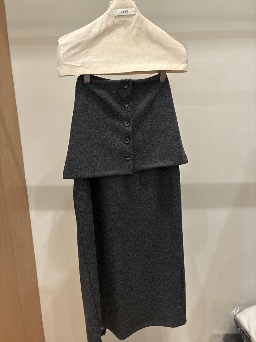 TORRE韓國直郵㊣女士新品推薦人氣休閑25秋冬熱賣職業長裙羊毛TORRE長裙圖色2
