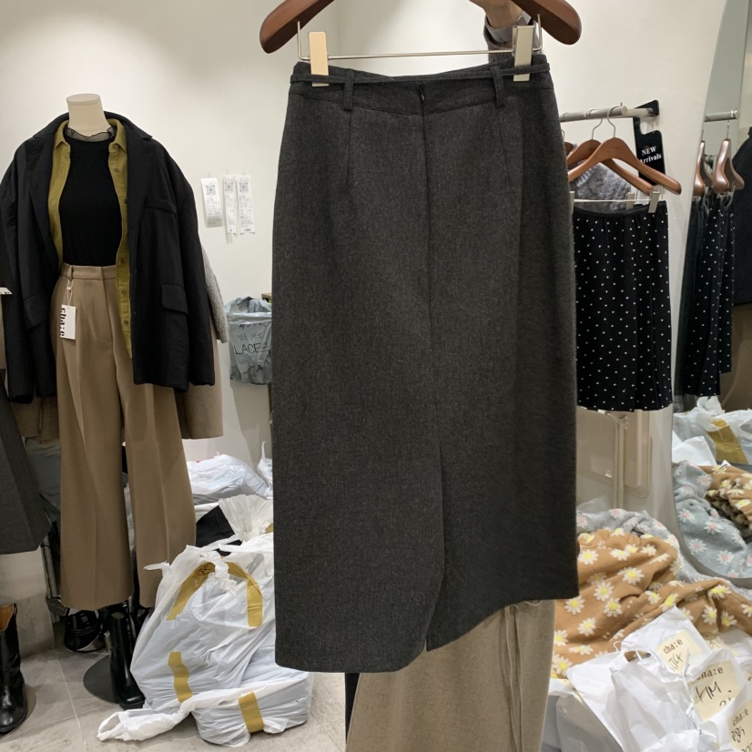 CHAE東大門㊣直郵女裝新款時尚休閑人氣半身裙中短裙含腰繩CHAE半身裙/中短裙