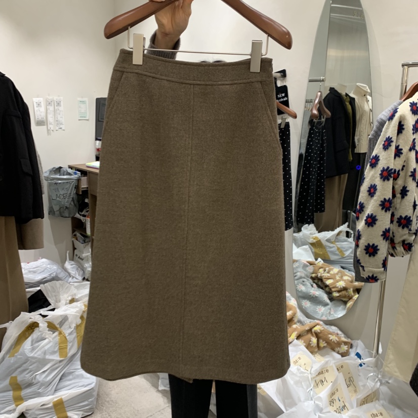 CHAE東大門㊣代購女裝新品人氣熱賣25秋冬半身裙中短裙羊毛混紡CHAE半身裙/中短裙圖色1