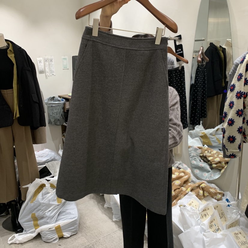 CHAE東大門㊣代購女裝新品人氣熱賣25秋冬半身裙中短裙羊毛混紡CHAE半身裙/中短裙圖色2