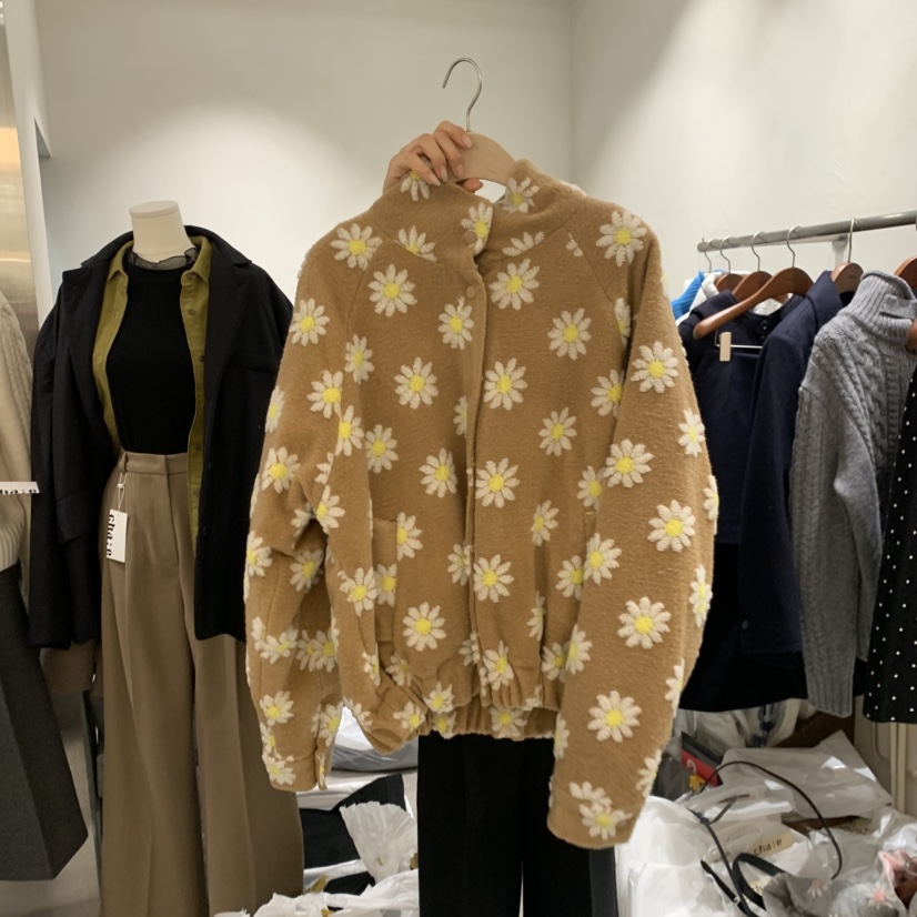 CHAE東大門㊣實拍女士新款推薦熱賣休閑人氣25秋冬時尚夾克絨CHAE夾克圖色3