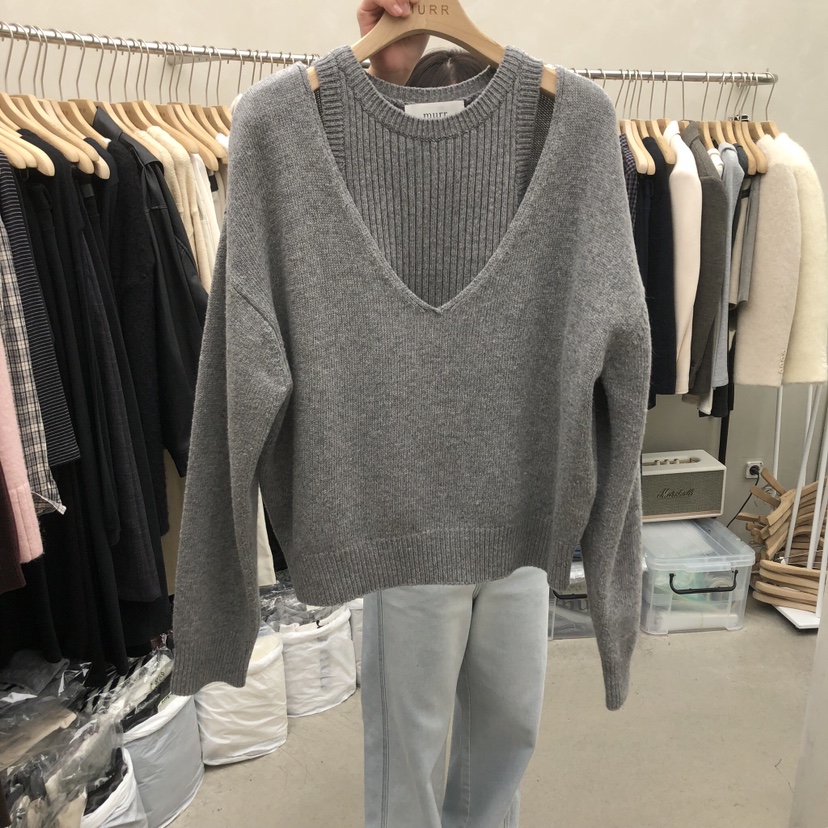 MURR東大門㊣實拍女士新品職業人氣推薦25秋冬毛衣不含內搭羊毛MURR毛衣圖色2