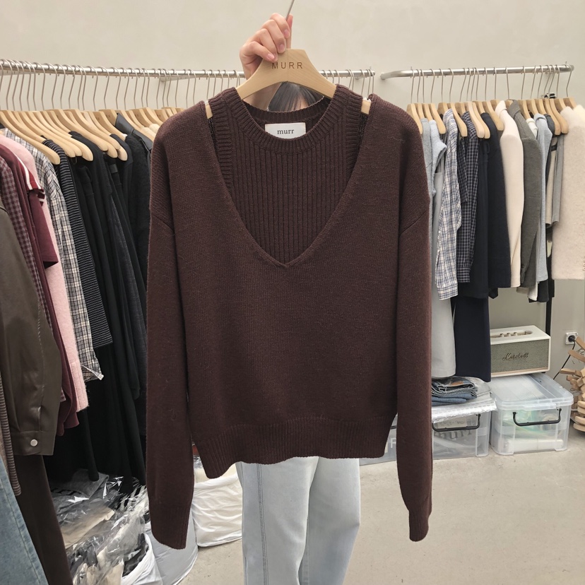 MURR東大門㊣實拍女士新品職業人氣推薦25秋冬毛衣不含內搭羊毛MURR毛衣圖色3