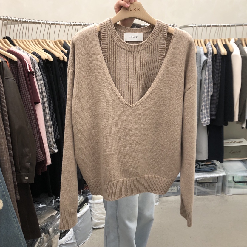 MURR東大門㊣實拍女士新品職業人氣推薦25秋冬毛衣不含內搭羊毛MURR毛衣圖色4