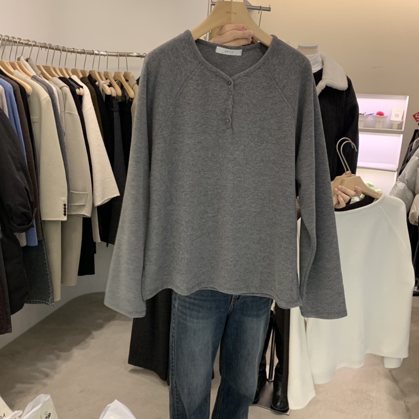 PHILO韓國代購㊣女士新款職業熱賣時尚人氣休閑推薦長袖T恤PHILO長袖T恤圖色2