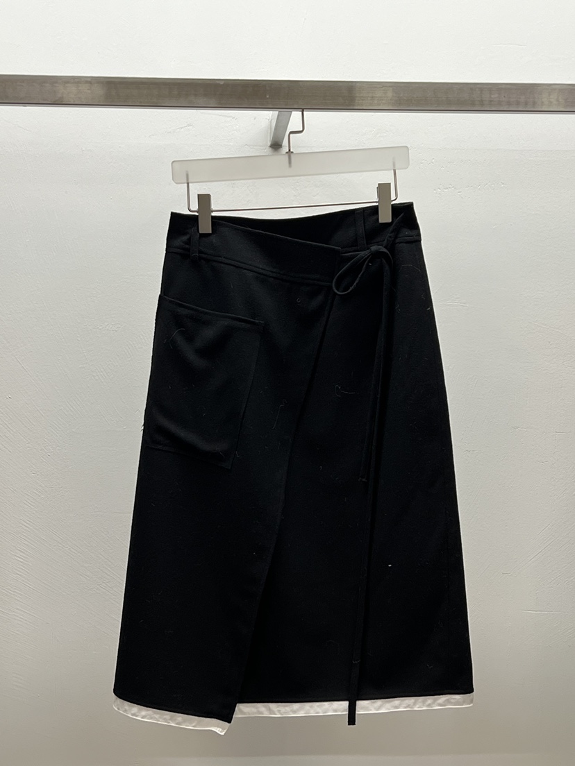 WEARABLE-L東大門㊣代購女裝新品熱賣半身裙中短裙裹身裙羊毛WEARABLE半身裙/中短裙圖色2黑