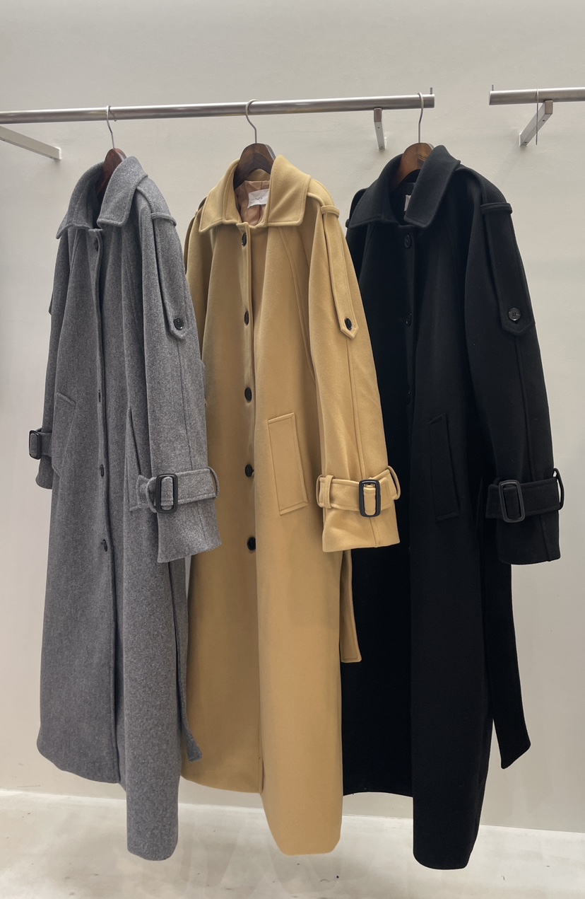 PAIRING韓國直郵㊣女士新品休閑人氣熱賣25秋冬中長款大衣含腰帶PAIRING中長款大衣