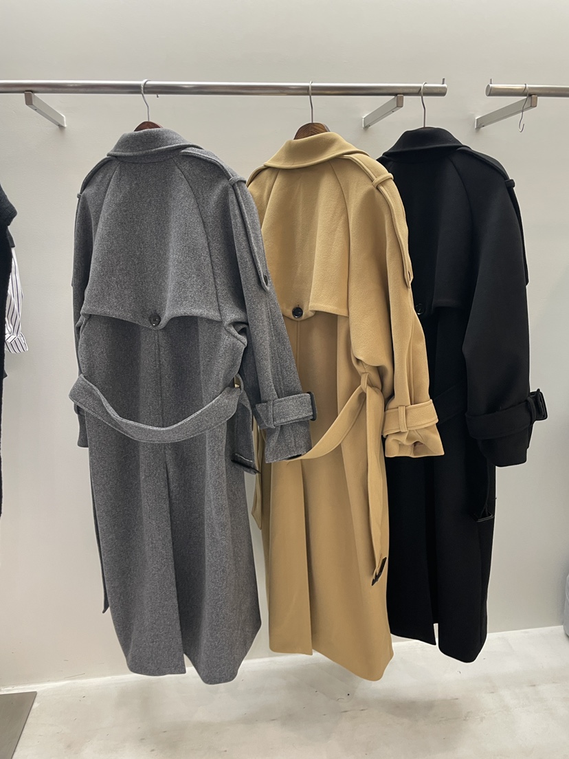 PAIRING韓國直郵㊣女士新品休閑人氣熱賣25秋冬中長款大衣含腰帶PAIRING中長款大衣