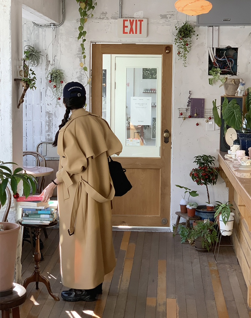 PAIRING韓國直郵㊣女士新品休閑人氣熱賣25秋冬中長款大衣含腰帶PAIRING中長款大衣