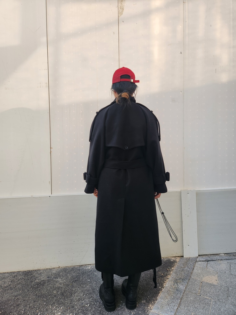 PAIRING韓國直郵㊣女士新品休閑人氣熱賣25秋冬中長款大衣含腰帶PAIRING中長款大衣