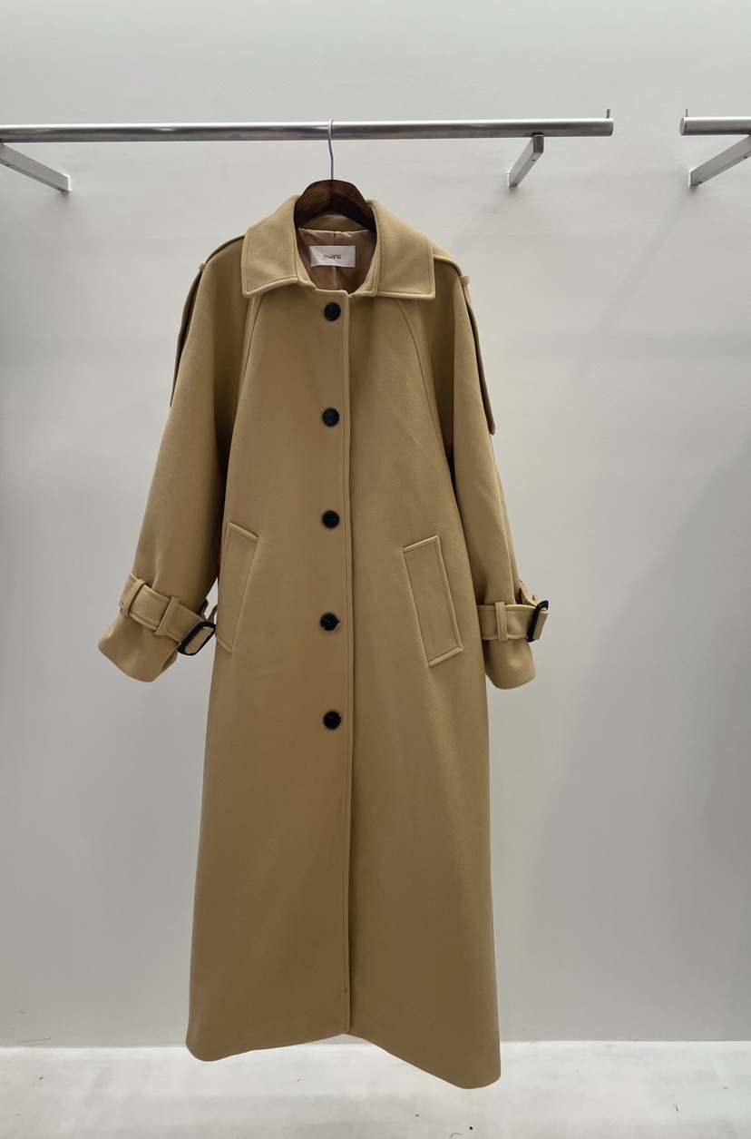 PAIRING韓國直郵㊣女士新品休閑人氣熱賣25秋冬中長款大衣含腰帶PAIRING中長款大衣圖色1