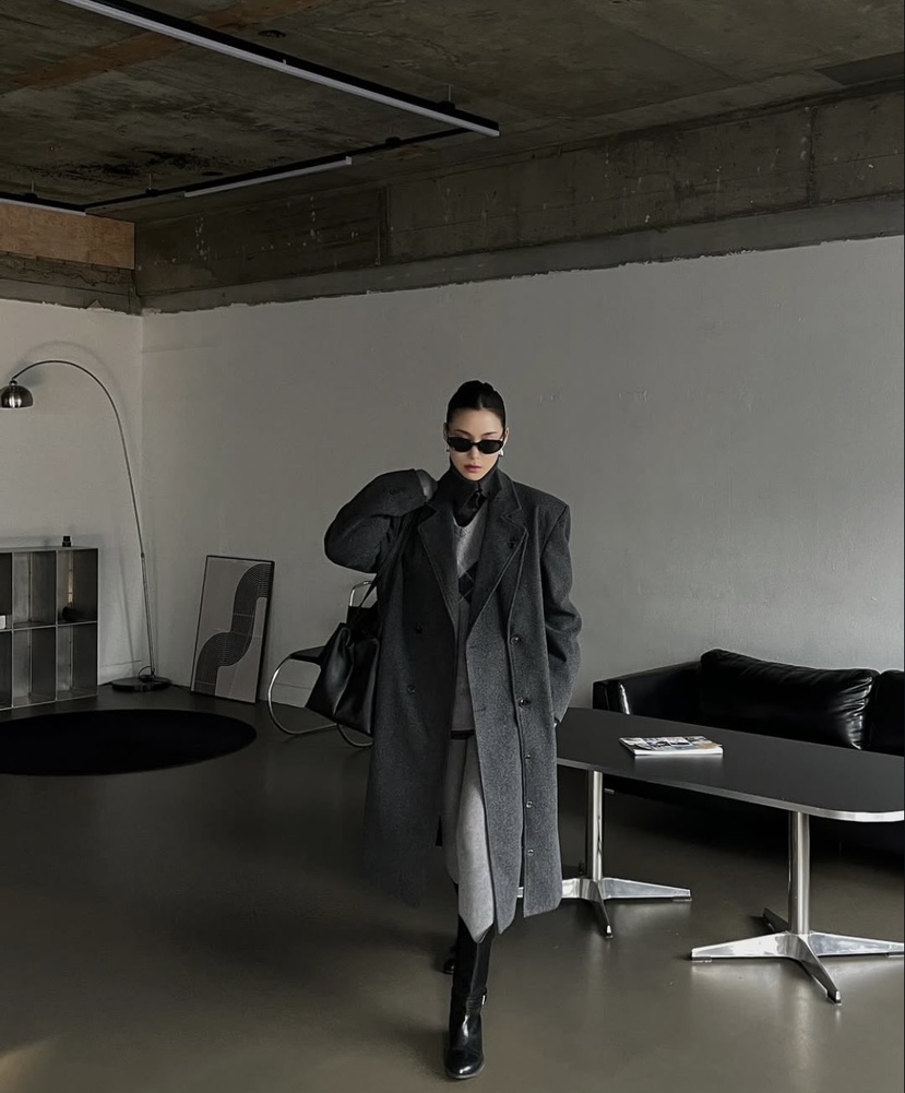 PAIRING東大門㊣代購女士新品休閑推薦人氣25秋冬中長款大衣羊毛PAIRING中長款大衣