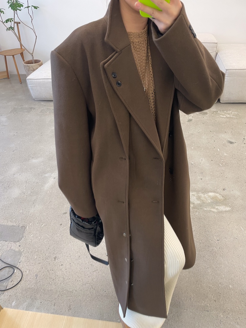 PAIRING東大門㊣代購女士新品休閑推薦人氣25秋冬中長款大衣羊毛PAIRING中長款大衣