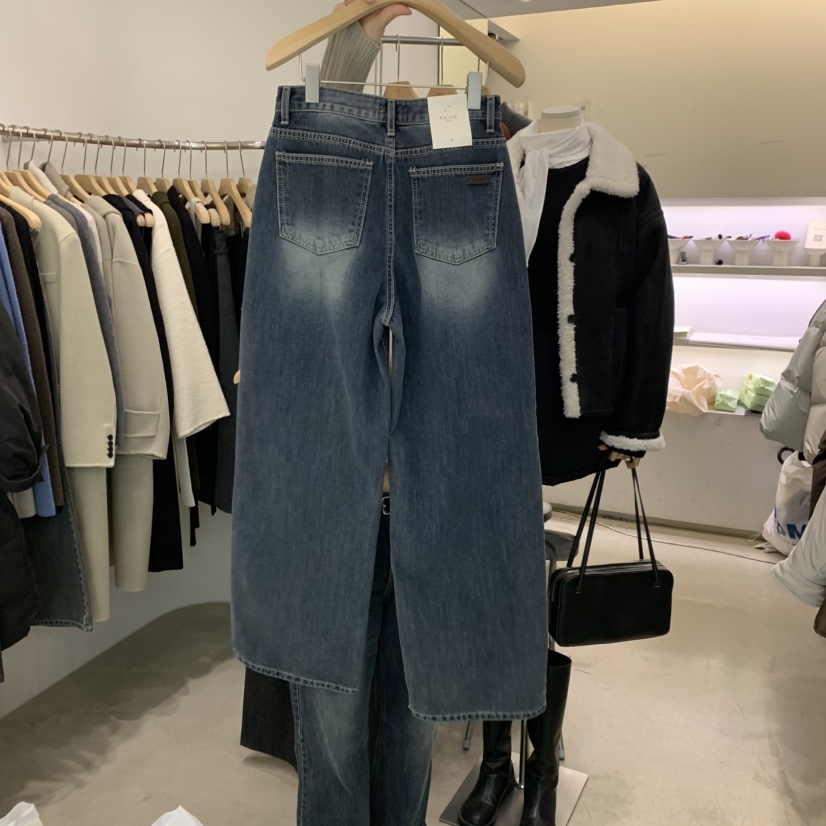 PHILO韓國直郵㊣女裝新品熱賣推薦休閑職業25秋冬時尚牛仔褲PHILO牛仔褲