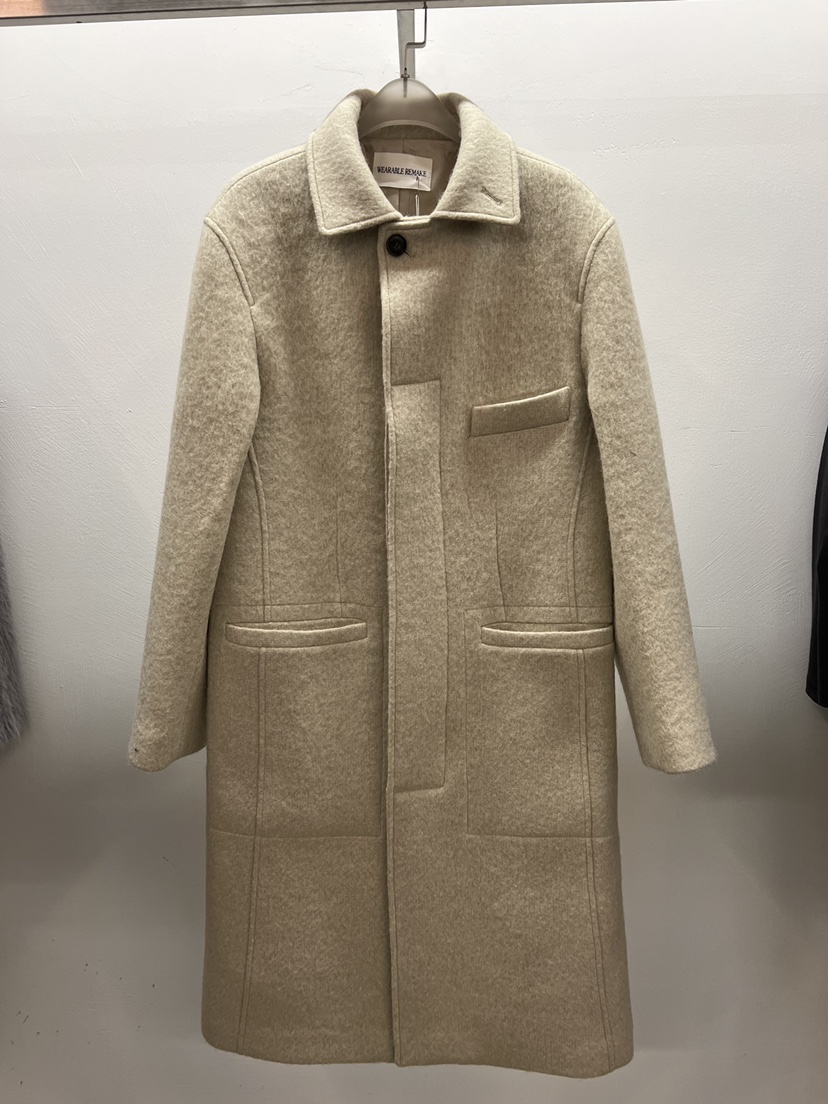WEARABLE-L東大門㊣實拍女裝新品休閑熱賣推薦中長款大衣羊毛WEARABLE中長款大衣圖色1
