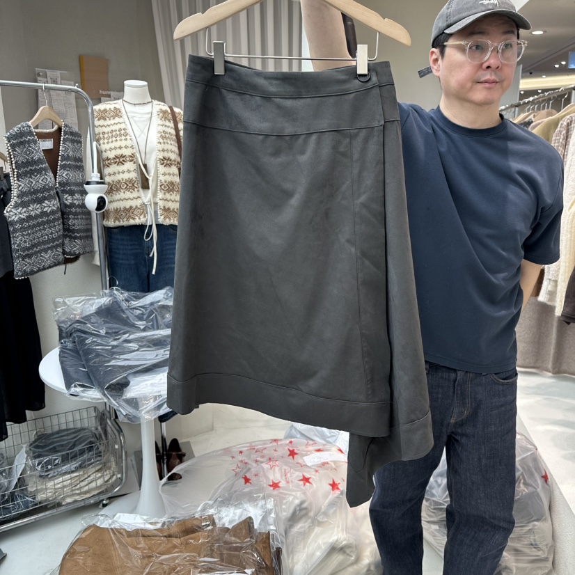 HUMMING BIRD東大門㊣實拍女士新品職業休閑半身裙中短裙麂皮HUMMING BIRD半身裙/中短裙圖色2