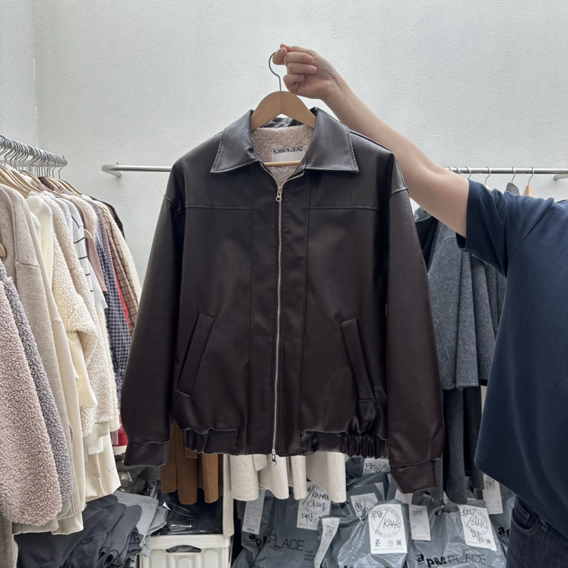 HUMMING BIRD韓國代購㊣女士新款人氣休閑熱賣推薦時尚皮衣HUMMING BIRD皮衣圖色2
