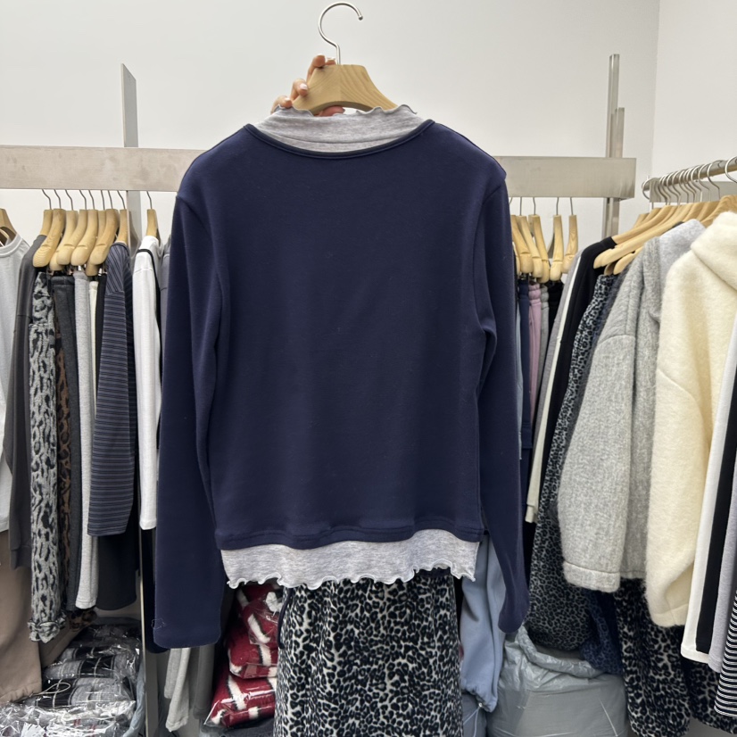 SPECIAL韓國直郵㊣女士新款熱賣人氣推薦時尚長袖T恤假兩件SPECIAL長袖T恤