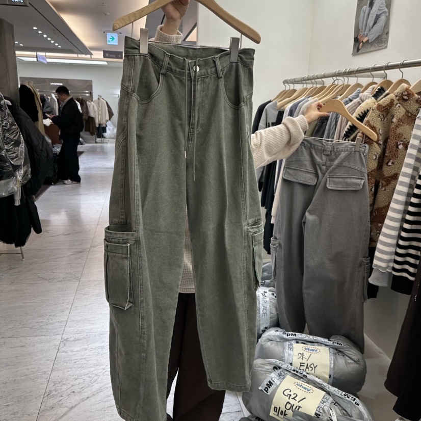 CHAV東大門㊣直郵女士新品職業時尚人氣休閑休閑褲工裝褲拉絨CHAV休閑褲圖色1