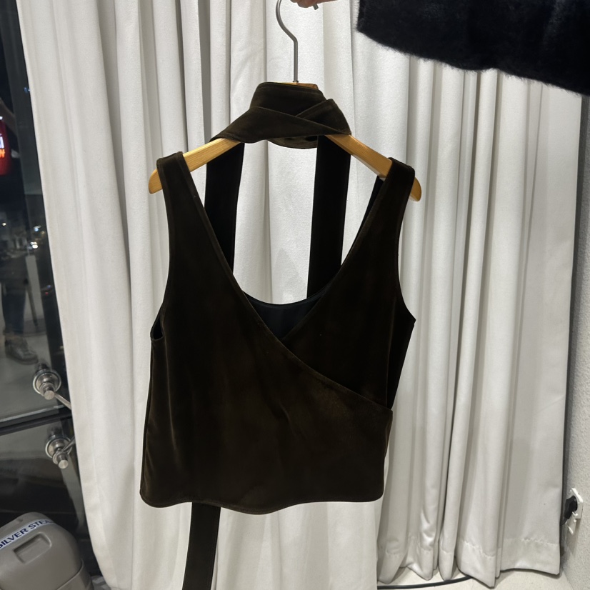 TREND SELLER/G東大門㊣代購女士新品職業吊帶背心天鵝絨含脖帶G/TREND SELLER吊帶/背心