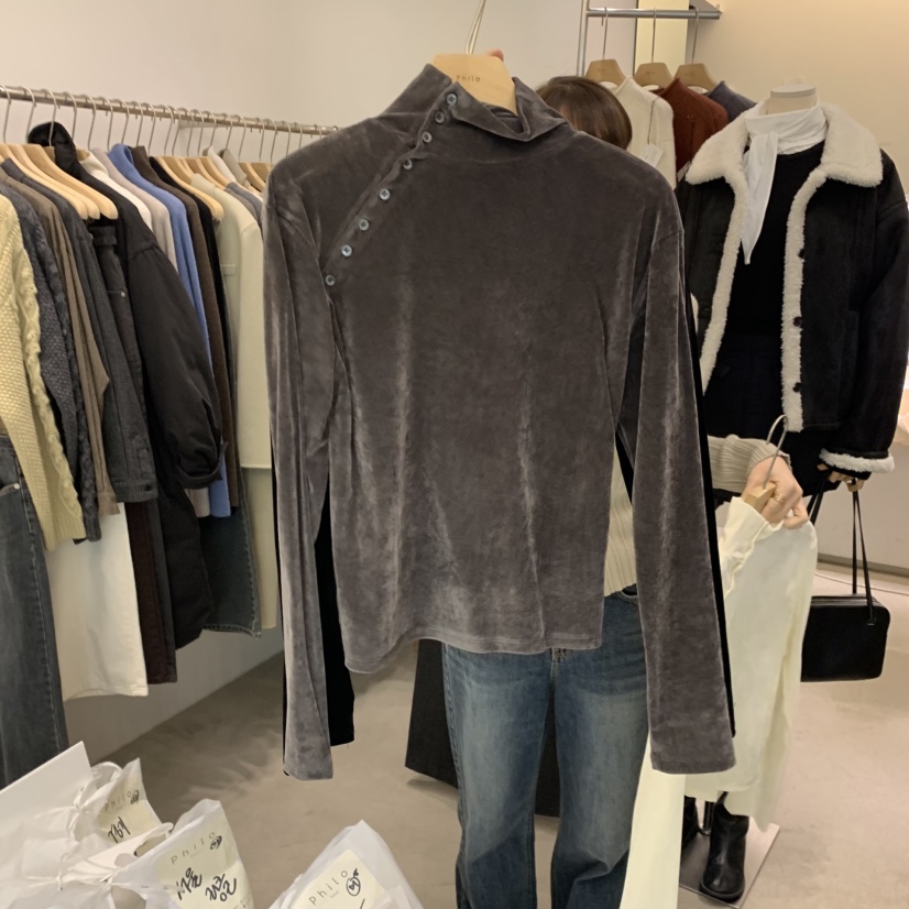 PHILO東大門㊣直郵女士新品職業25秋冬人氣熱賣推薦長袖T恤PHILO長袖T恤圖色2