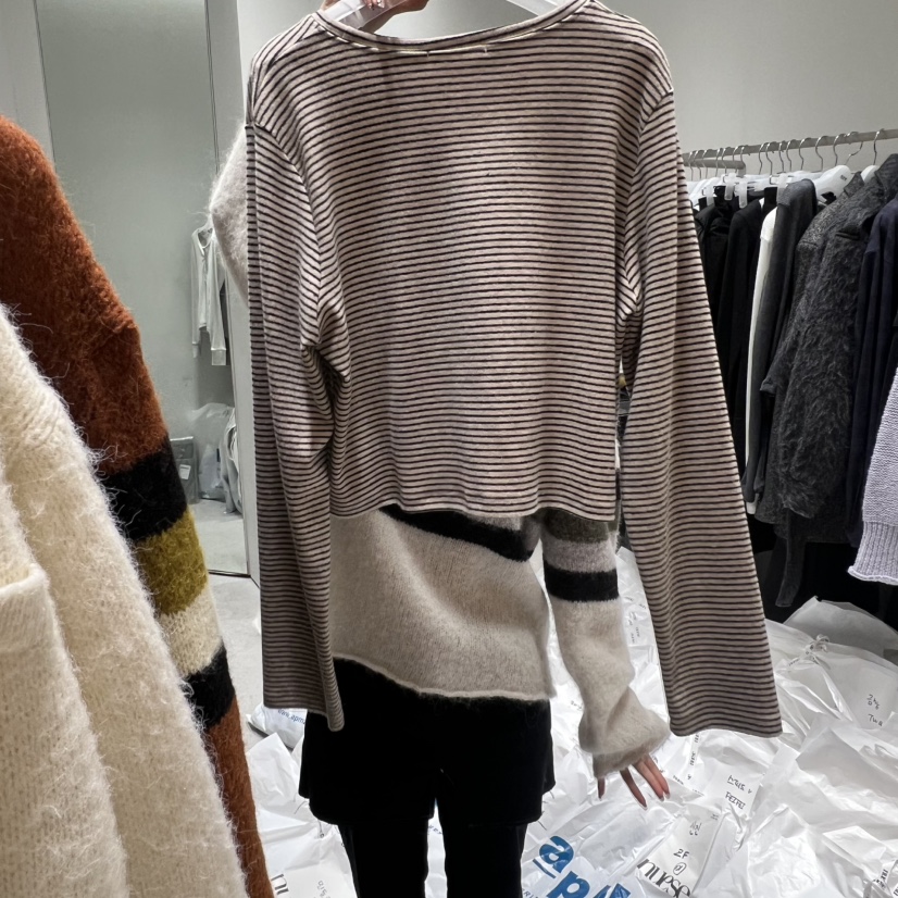 NUESE韓國直郵㊣女裝新品時尚人氣25秋冬熱賣休閑職業長袖T恤NUESE長袖T恤