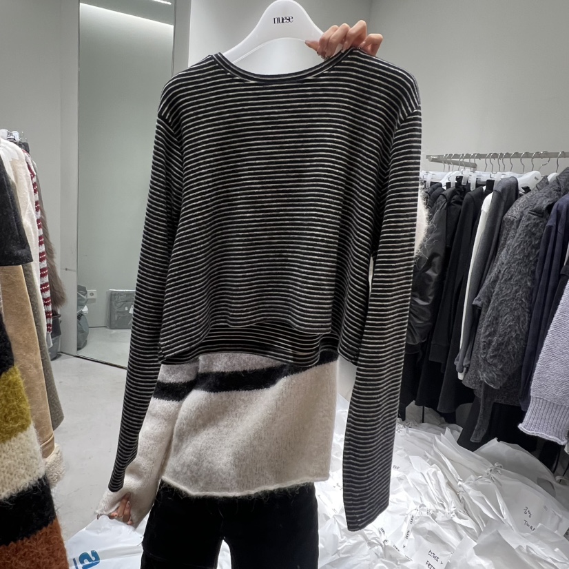 NUESE韓國直郵㊣女裝新品時尚人氣25秋冬熱賣休閑職業長袖T恤NUESE長袖T恤圖色4