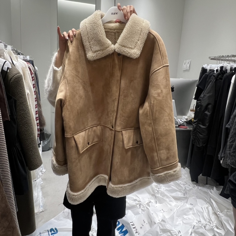 NUESE東大門㊣直郵女士新品時尚職業熱賣人氣休閑中長款大衣NUESE中長款大衣圖色2