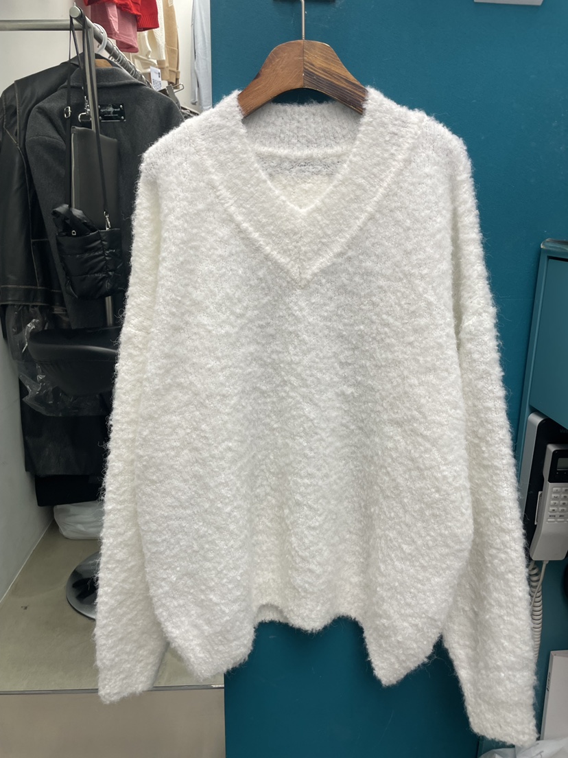 PAIRING韓國直郵㊣女士新款休閑熱賣25秋冬針織衫馬海毛V領PAIRING針織衫圖色1