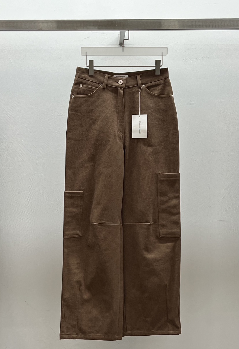 WEARABLE-L東大門㊣直郵女士新品25秋冬休閑褲工裝褲拉絨棉質WEARABLE休閑褲圖色1